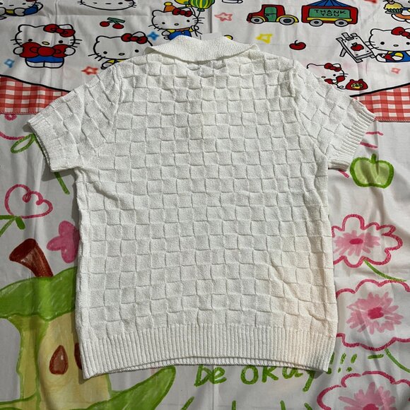 White Casablanca Logo Knit Polo - Picture 6 of 7